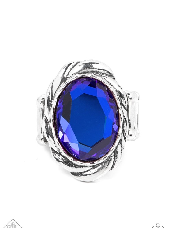 paparazzi Jewelry - paparazzi Silver Ring with Vivid Royal Blue-Purple Oval Stone